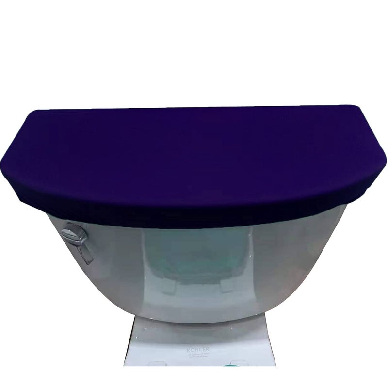 Madeals Velvet Toilet Tank Cover Soft and Absorbent  Comfortable Bathroom Toilet Tank Lid to Fit Different Sizes of Toilet Tank Navy Blue